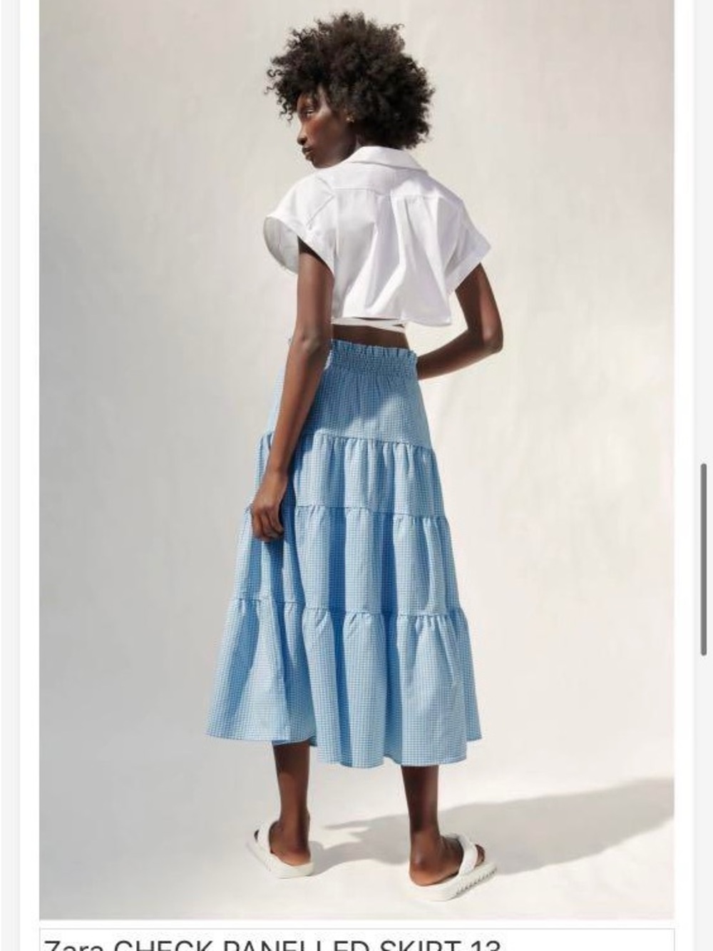 ZARA TIERED PLAID SKIRT SIZE XS NWT - Picture 2 of 7